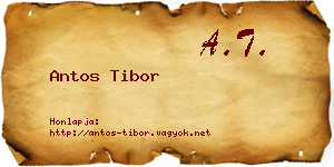 Antos Tibor névjegykártya